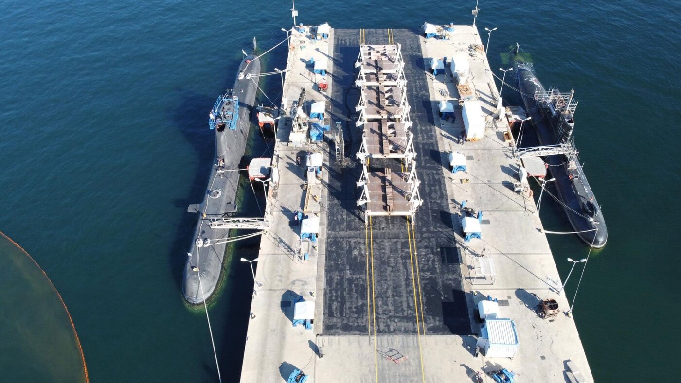 Submarine maintenance dock at Greek shipyard